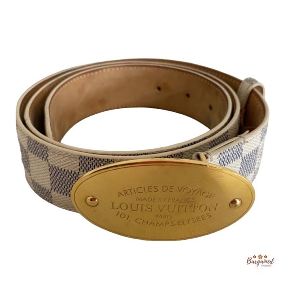 Louis Vuitton Brown Leather Initiales Belt Size 38 Inch